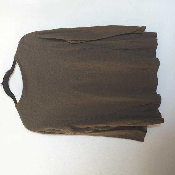 J Jill olive green v-neck sweater tunic with front pockets women's size small - Picture 5 of 5